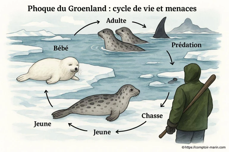 Phoque du Groenland : comprendre son cycle de vie et ses principales menaces
