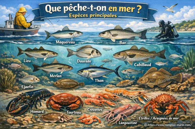 Que pêche-t-on en mer ? espèces principales à connaître