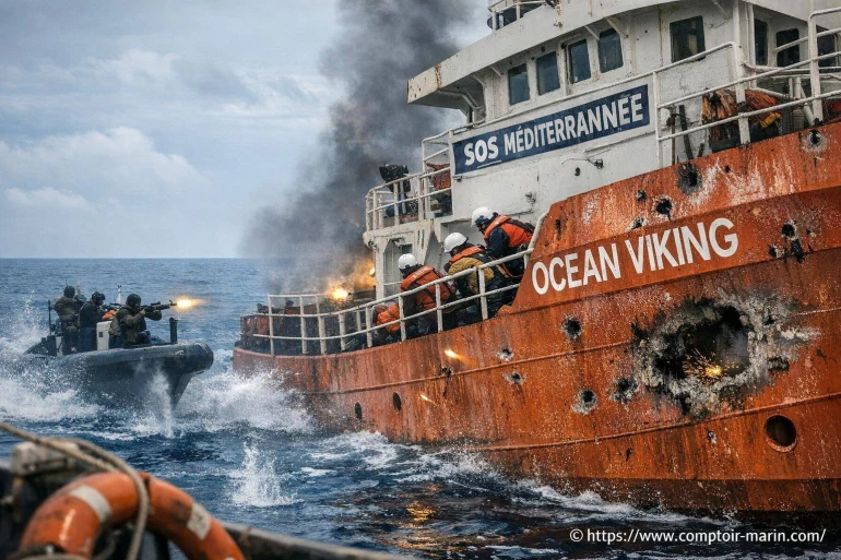 Tentative d'homicide multiple et naufrage : sos Méditerranée porte plainte après les tirs contre l'Ocean Viking