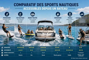 Comparatif des sports nautiques accessibles depuis un bateau