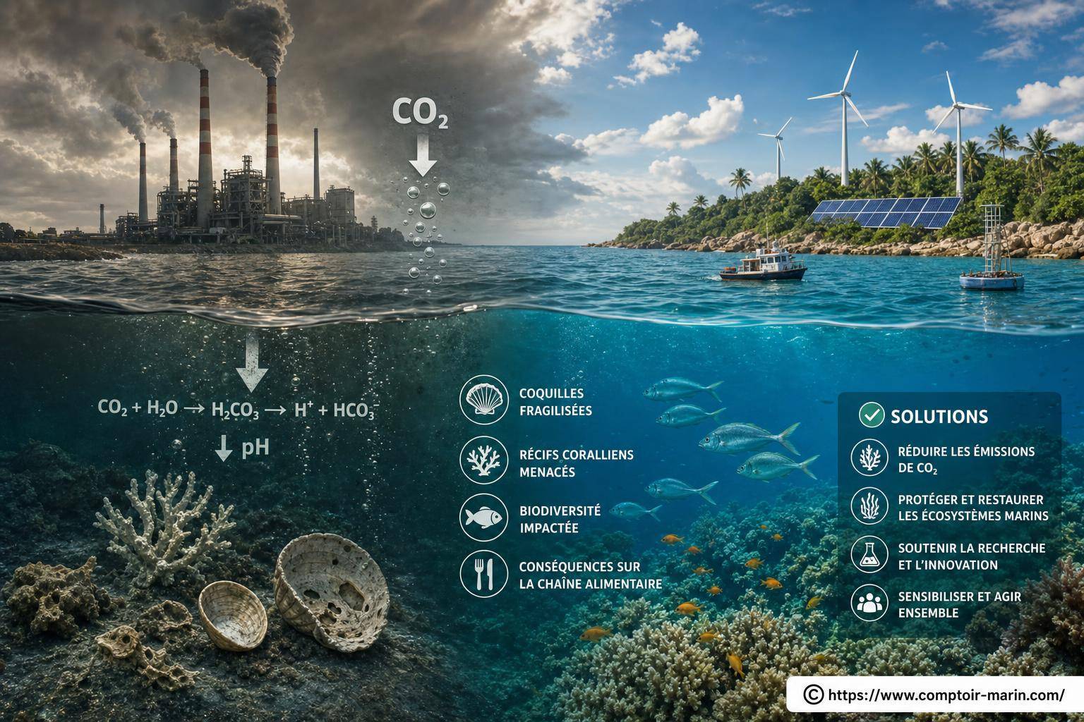 Acidification des océans : comprendre ses causes, ses risques et les solutions à adopter